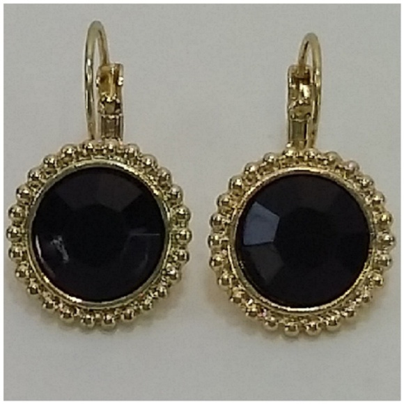 Leaverback Colored Crystal Earrings - Picture 5 of 8